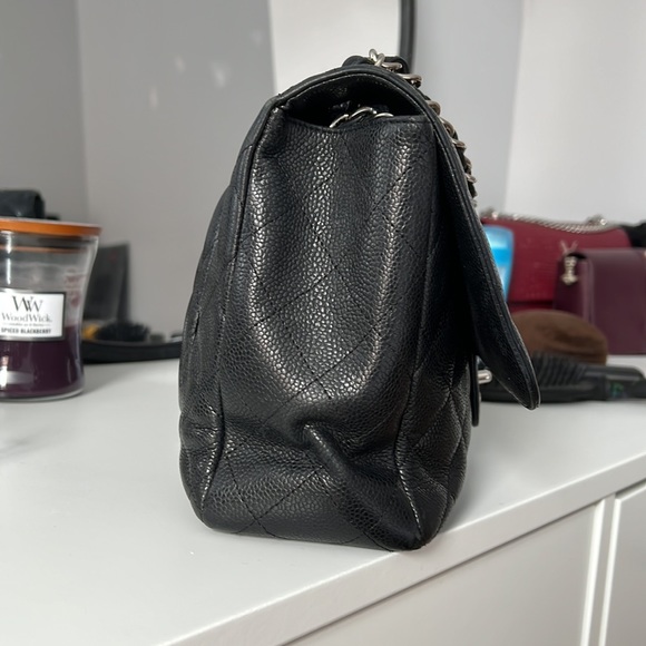 CHANEL JUMBO CAVIAR SINGLE FLAP BAG black silver - Picture 5 of 17